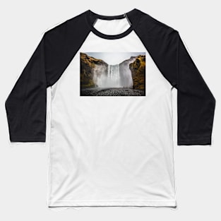 Skógafoss Waterfall, Iceland Baseball T-Shirt